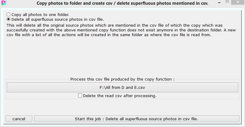 Delete all superfluous photos.